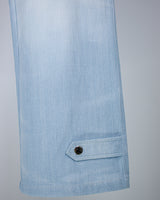 Blue Camouflage Patch Wide Denim jeans
