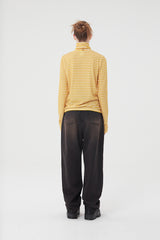ビッグドゥードゥルチェリーハイネックストライプロングTシャツ／BIG DOODLE CHERRY HIGH NECK STRIPE T-SHIRT [MUSTARD]