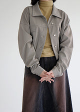 バルーンクロップクラックジャケット/Balloon Crop Crack Jacket (2color)