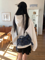 [Brushed lining] world lettering overfit hooded t-shirt