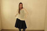 Garden loose V neck knit *Ivory