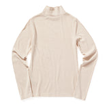 ピコットスティッチリブドタートルネックTシャツ