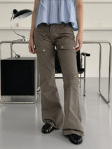 ロングセミブーツカットポケットカーゴパンツ/Rakin Long Semi Bootscut Pocket Cargo pants