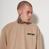 SK8ER ROCK LONG SLEEVE T-SHIRT BEIGE (6616265228406)