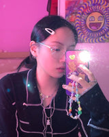 Ink marble bear necklace (6685429366902)