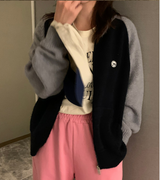 [YELLOMOIl] baseball zip up - knit