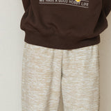 マーブルフリースバンディングパンツ/MARBLE FLEECE BANDING PANTS_CREAMY BEIGE