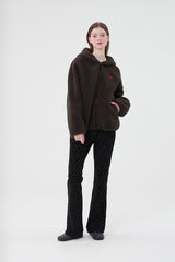 チェリーフリースフーディー付きジャンパー / CHERRY FLEECE HOODIE JUMPER [BROWN]