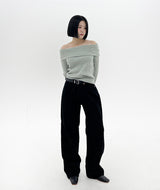 フラッシュオフザショルダーニット / Flash Off-the-shoulder knit (3color)