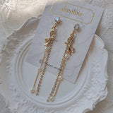 Ribbon and Crystal Drops Piercing - Gold