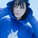 バニーラッフルフーディー/0 7 bunny ruffle hood - BLUE