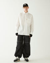 イエロータップオーバーサイズシャツ/YELLOW TAP OVERSIZED SHIRT WHITE