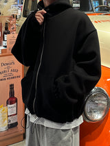 Unisex high neck hood zip-up
