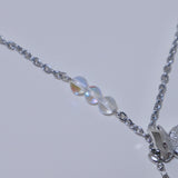 Butterfly Holographic Gemstone Heart Necklace