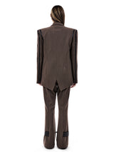 LEATHER STRAP TAILORED PANTS (BROWN) (6654710022262)