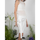 サイドストラップボタンスカート / SIDE STRAP BUTTON SKIRT - WHITE