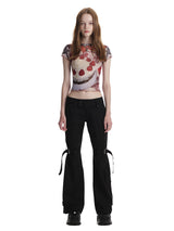 ローライズベルトパンツ / 0 8 low-rise belted pants - BLACK