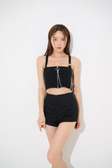 クロスチェーンクロップトップ/ TOP(9291) cross chain crop top