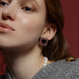 スクエアハートピアス/Square Heart Earrings_Silver