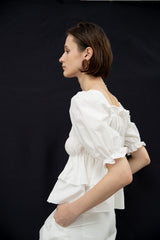 Magnolia puffy cotton blouse (6569462497398)