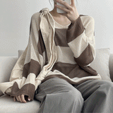 ポージングユニットプライスVネックロングスリーブニット / Posing unit price V-neck Long-sleeved knitwear