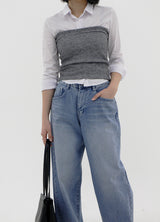 レイヤードシンプルチューブトップ / Layered simple tube top (4color)