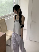 マヤタビンテージホルターストラップポイントレイヤードノースリーブ