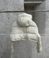reversible duck down double-sided crop padded coat