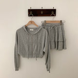 [Bellide made] skirt + hooded zip-up set