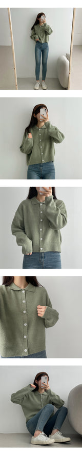パフィンカラーニットカーディガン / Puffin Collar Knit Cardigan