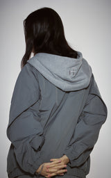  PIPPING MIX ANORAK HOODIE_GRAY