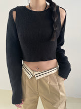 Waist point two tuck slacks