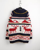 Krir Nordic overfit collar one-piece knit zip-up