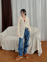 アンバランスラップデニムパンツ / Unbalance Wrap Denim Pants (3color)