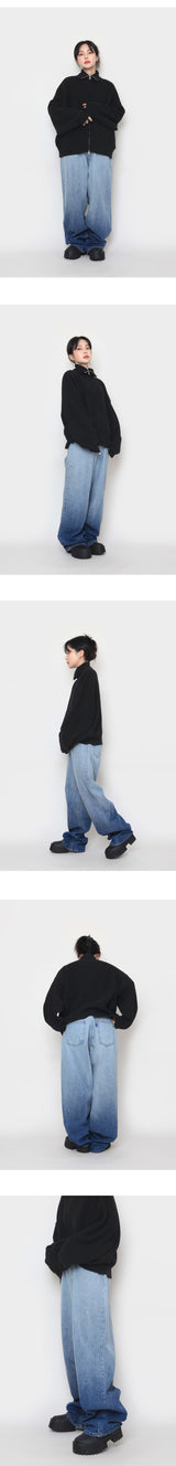 ラムスウールニットウェア2wayジップアップ / lambswool knitwear two-way zip-up