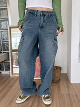カーゴデニムパンツ/no.1768 cargo denim pants (2color)