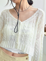 プレッツェルクロップカーディガン / Pretzel Crop Cardigan (4color)