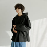 コットンフードアノラック / unisex cotton hood anorak black
