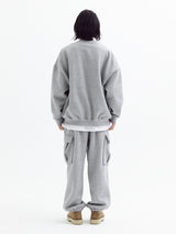 Signature balloon over fleece sweatshirt Melange Gray