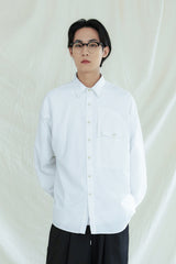 UTILITY CURVED POCKET OXFORD SHIRT WHITE (6554667810934)
