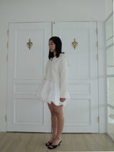 TISHA SAILOR TWEED BLOUSE _WHITE