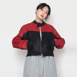レイシングクロップレザージャケット / Racing Crop Leather Jacket
