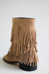フリンジショートブーツ/Fringe Short Boots (2color)