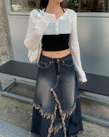 Underboob button cardigan