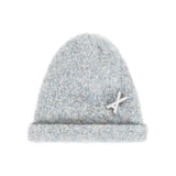 VA Brooch Melange Wool Rolling Beanie Bluemix