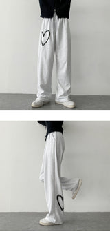 フロントバックツーハートバンディングスウェットパンツ