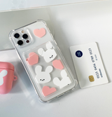 キングモチラビットカードフォーンケース / King Mochi Rabbit Card Phone Case Pink