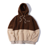 Classic Color Block Fleece Hoodie - Brown (6624451526774)
