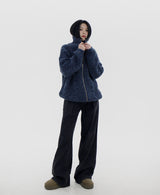 ケーブルハイネックジップアップカーディガン / Cable high neck zip-up cardigan (6color)