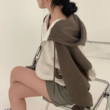 [BELLIDE MADE] Spring version. Raglan color zip-up hoodie